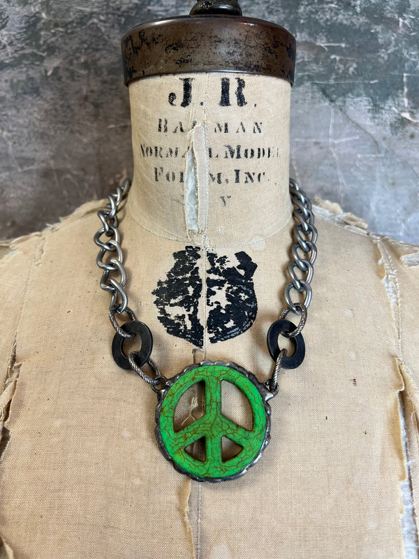 00A18 Link The Peace Necklace-Green