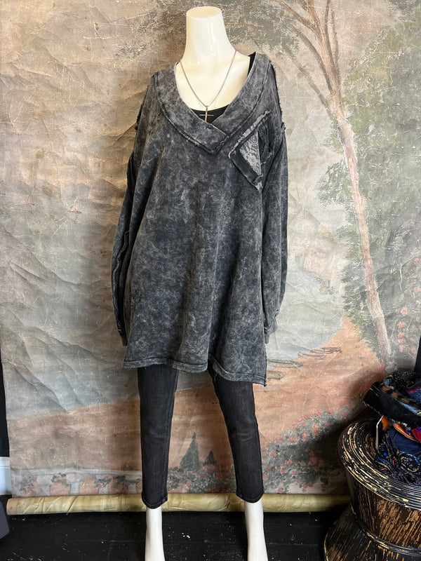 0003A French Terry Distressed Sweatshirt