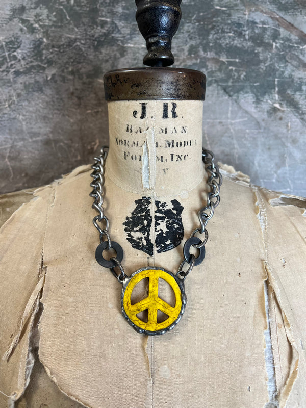 00A18 Link The Peace Necklace-Yellow