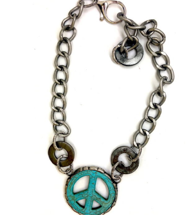 00A18 Link The Peace Necklace-Turquoise
